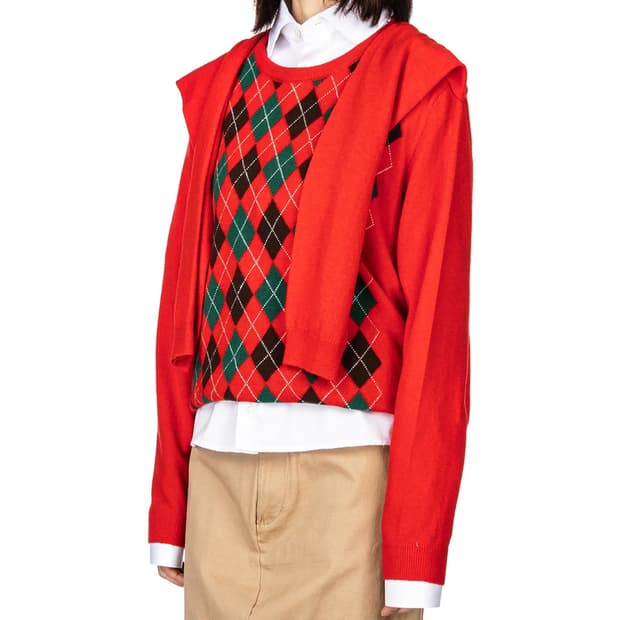 HODAKOVA DOUBLE SLEEVE SWEATER red