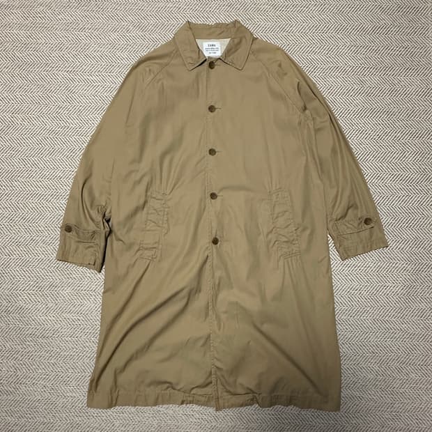 COEN cotton balmacaan coat beige