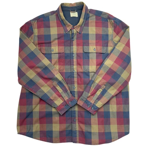 LL Bean 엘엘빈 헤비 코튼 체크 셔츠 자켓 XL