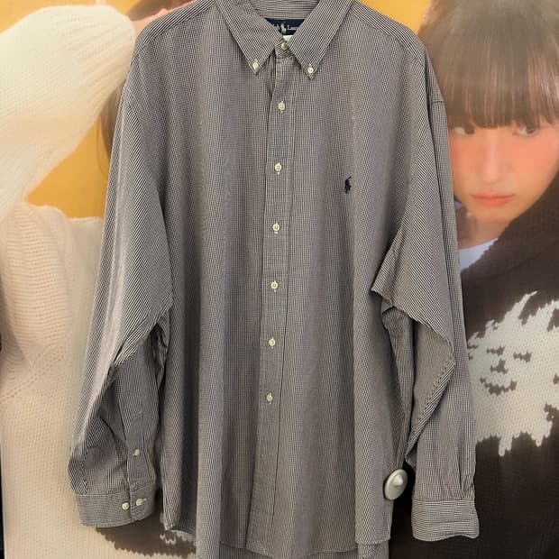 POLO 폴로 블랙체크긴팔셔츠