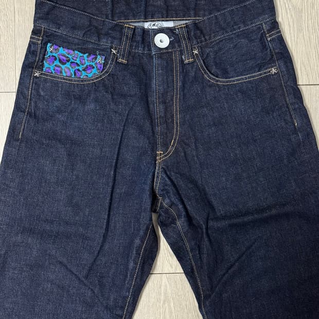 아트모스 Atmos 레오파드 포켓 인디고 데님 일본제 M