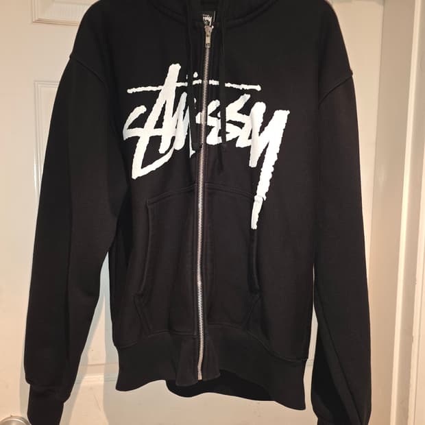 Stussy 스투시 스탁 후드 집업 블랙