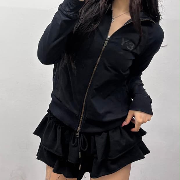 Y-3 요지야마모토 블랙 트레이닝탑 져지 집업(XS)