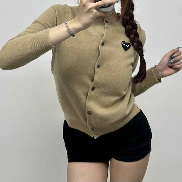 꼼데가르송 블랙와펜 걸즈 니트 가디건(L)