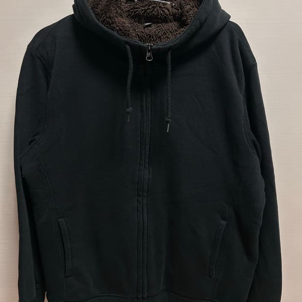 유니클로 보아털 후드집업 L 블랙