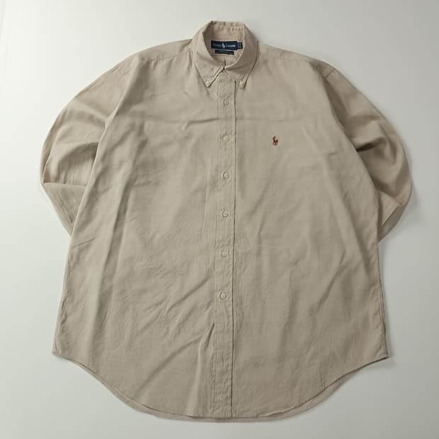 CK763 XL 폴로 90s 홍콩판 실키 베이지 셔츠 남방