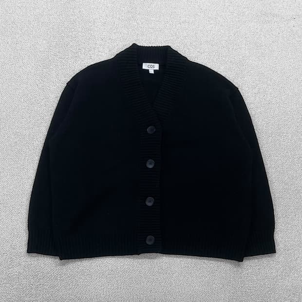 코스 Cos 오버사이즈 울 브이넥 가디건 니트 블랙
