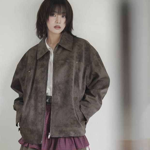 택ㅇ ) 레이브 overfit suede jacket