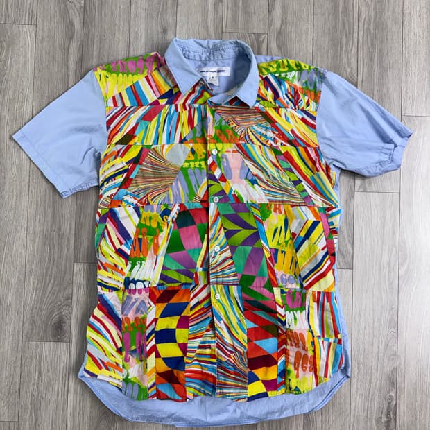 꼼데가르송 패치워크 반팔 셔츠