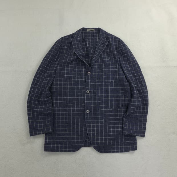 볼리올리 이태리 도버 린넨 체크 블레이저 (XL)