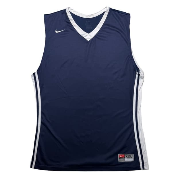 NIKE 드라이핏 올드스쿨 농구 슬리브리스 티 네이비 XXL