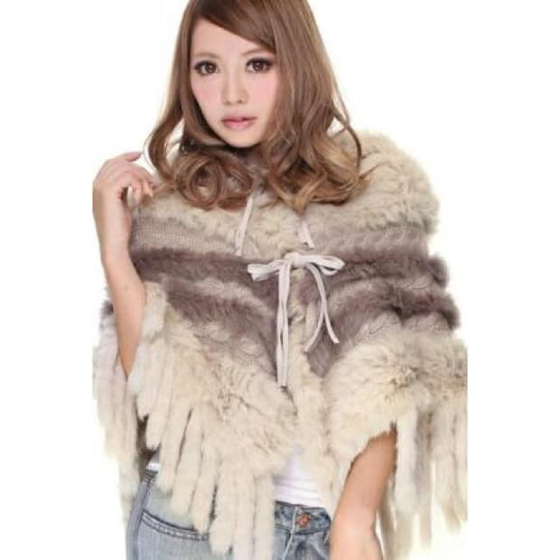 일본 RADY 토끼털 후드 케이프 판초 새상품 모리 갸루