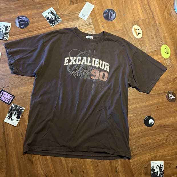 EXCALIBUR HOTEL 브라운 빈티지 티셔츠