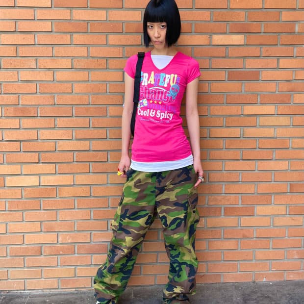 Cutie Skull Flag Pink Layered T-Shirt
