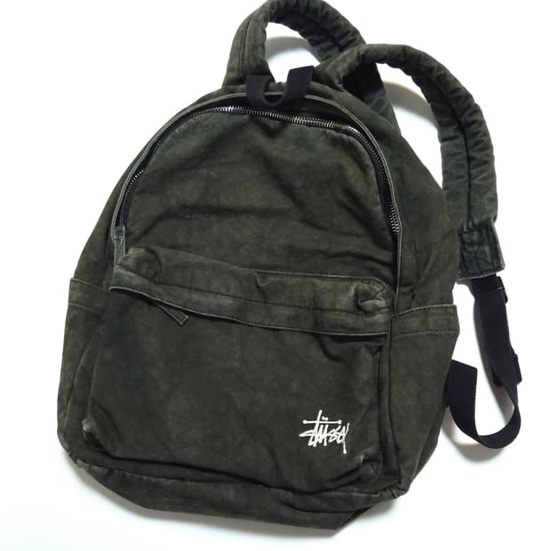 스투시 Stussy 워시드 캔버스 백팩 그린