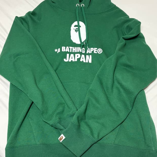 베이프 일본 한정 후드티 그린 XL