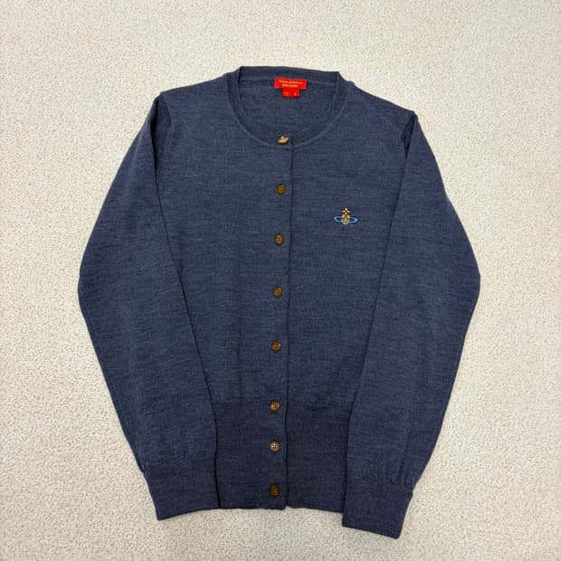 비비안웨스트우드 레드라벨 라나울 가디건-네이비
