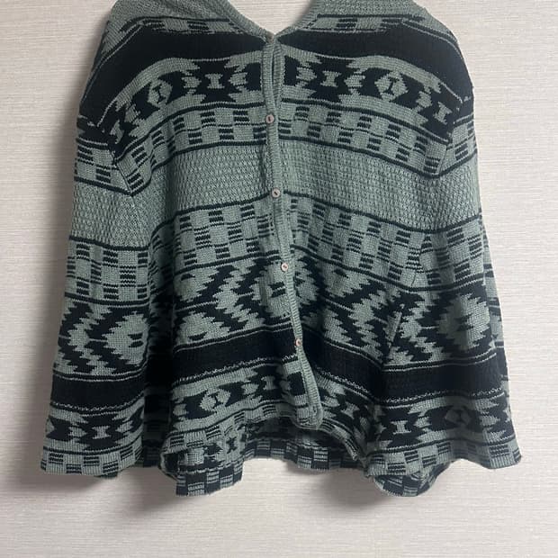 빈티지 노르딕 패턴 삿포로 케이프 니트 가디건 