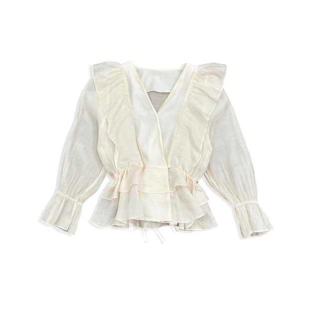 Ivory Frill Feminine Shirt