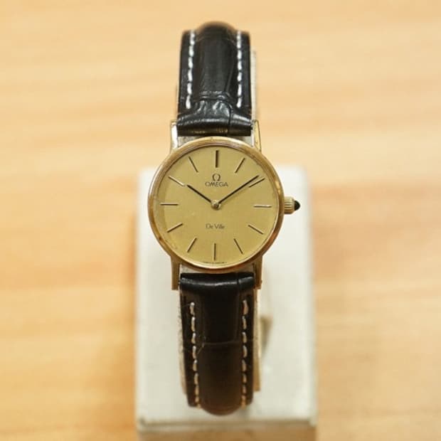 60s 오메가 드빌 여성용 금장 수동 시계