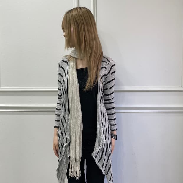 [ZARA] 2000s Stripe Unbalanced Cardigan