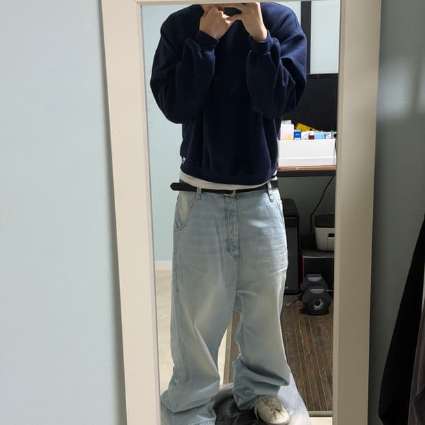 90s 빈티지 러셀 맨투맨 네이비(L)