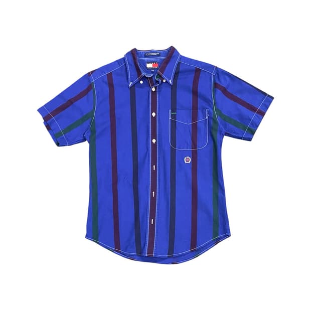 Tommy hilfiger 멀리컬러 스트라이프 프레피 하프 셔츠