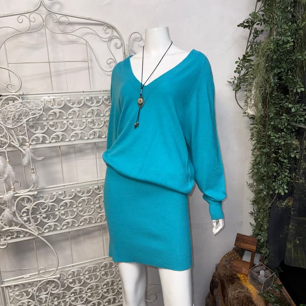 Michael Kors blue Italian yarn knit ops