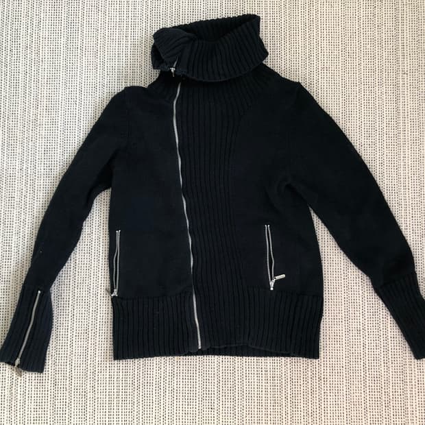 하이넥 니트집업