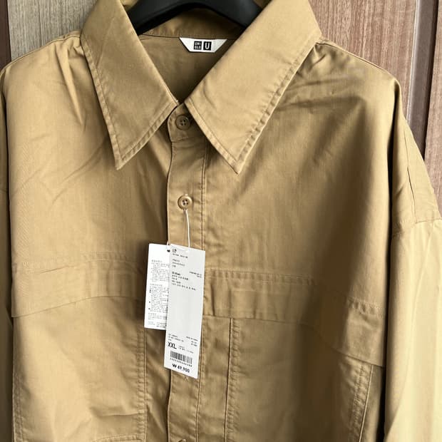 새상품(XXL)유니클로U 유틸리티 오버사이즈 셔츠 카키