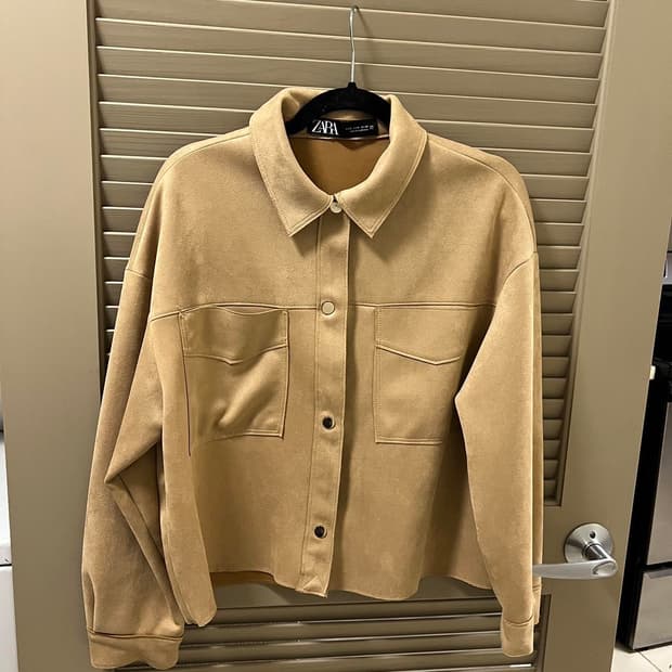 [무배] 자라 zara 스웨이드 셔츠 자켓 베이지 모카 색상