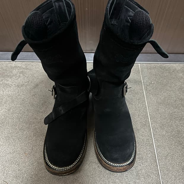 BACKBONE 엔지니어 부츠 블랙 스웨이드