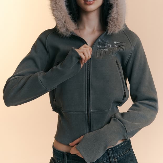 플로팔 후드집업 블랙