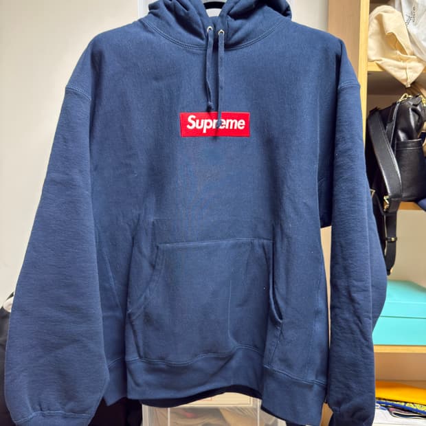 슈프림 24fw 박스로고 후드 네이비 XL