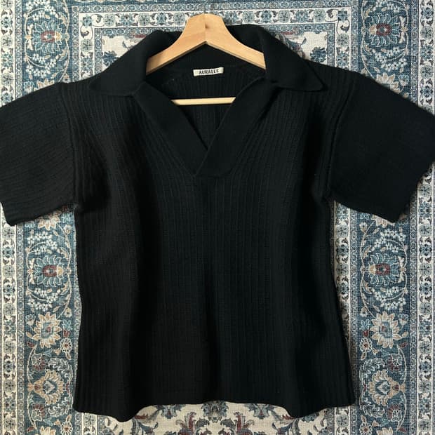 (4)Auralee BRUSHED COTTON WOOL RIB KNIT