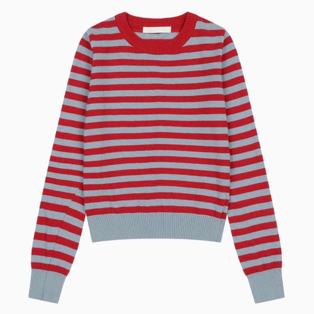 오헤시오 니트 CASHMERE STRIPE KNIT, BLUE RED