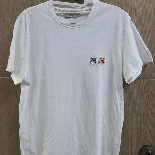 메종키츠네 더블 폭스 반팔 티셔츠 화이트 S