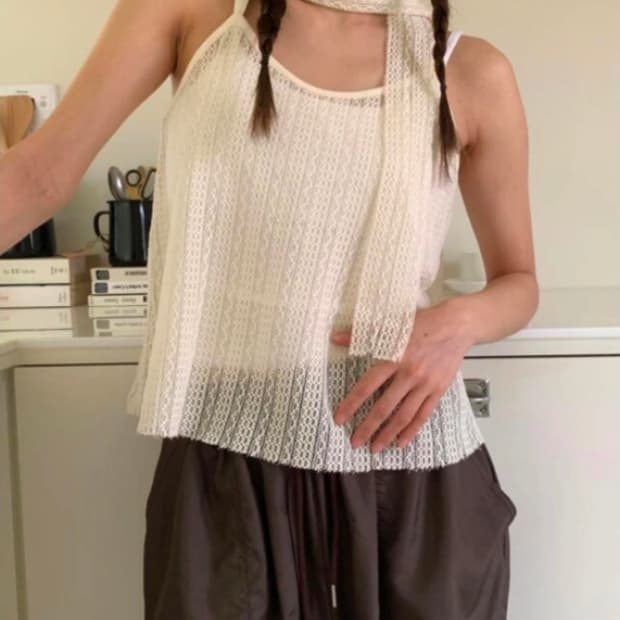 레이스 스카프 나시 세트