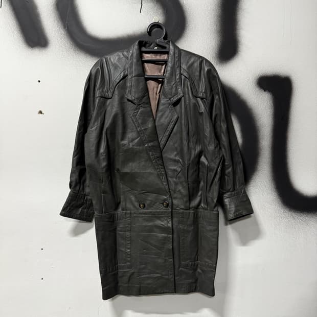 VTG 빈티지 리얼 쉽스킨 100% 양가죽 더블 롱 코트