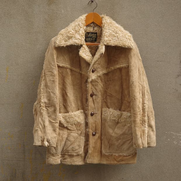 70‘s Sears Leather Shop 헤어리 시어링 웨스턴 코트