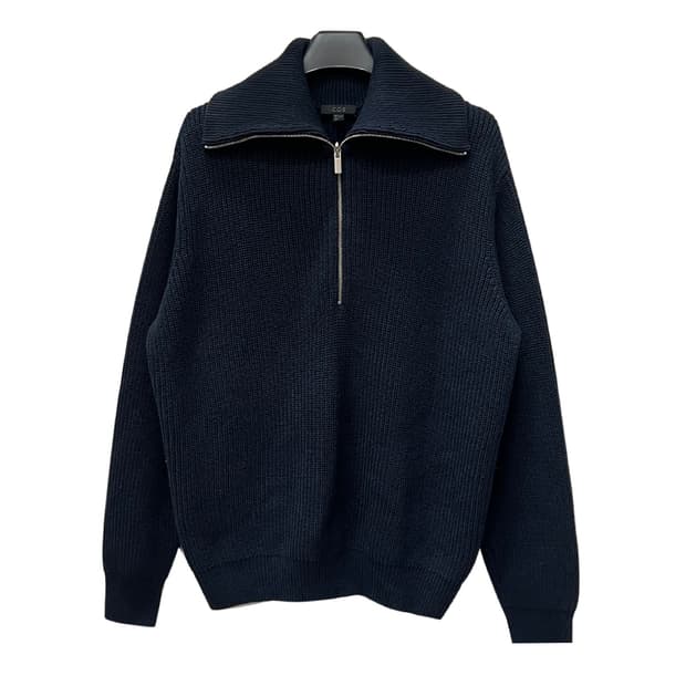 COS 코스 오버핏 반집업 울 니트 L