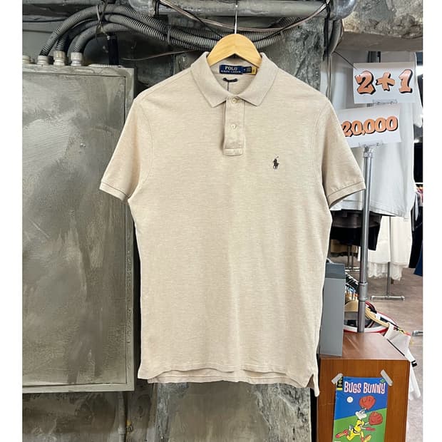 폴로 랄프로렌 커스텀 슬림핏 반팔 카라티 베이지 M #csz3967  ❥