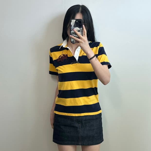 폴로 랄프로렌 멀티포니 단가라 피케 반팔 카라 티셔츠