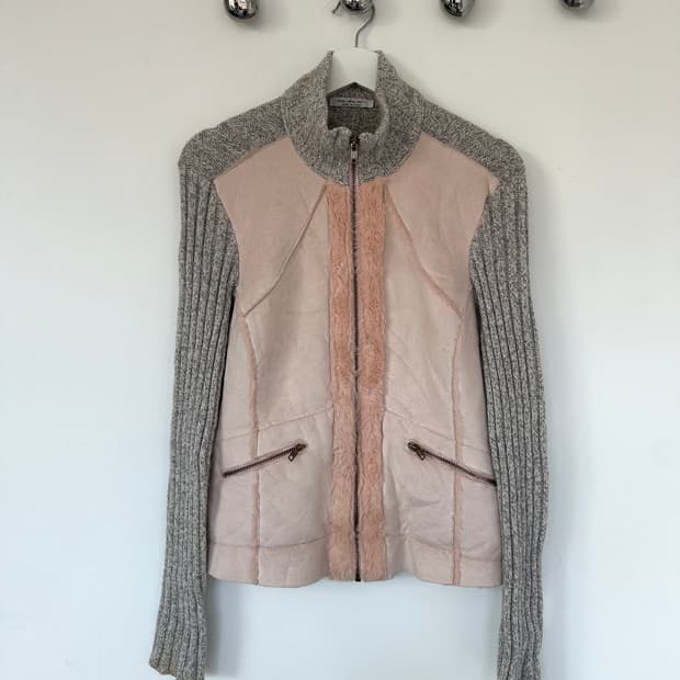 ma.ka.oi ITALY 베이비핑크 퍼 니트 집업