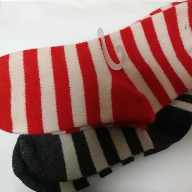 줄무늬 앙고라 털양말 여성용 크리스마스 트리장식 양말