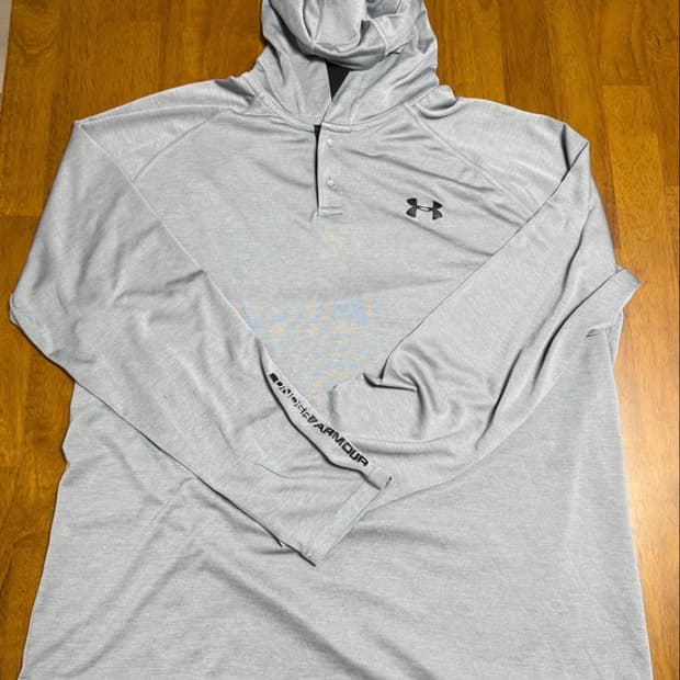언더아머 회색 얆은 후드티 (미국 XL) 사이즈 110