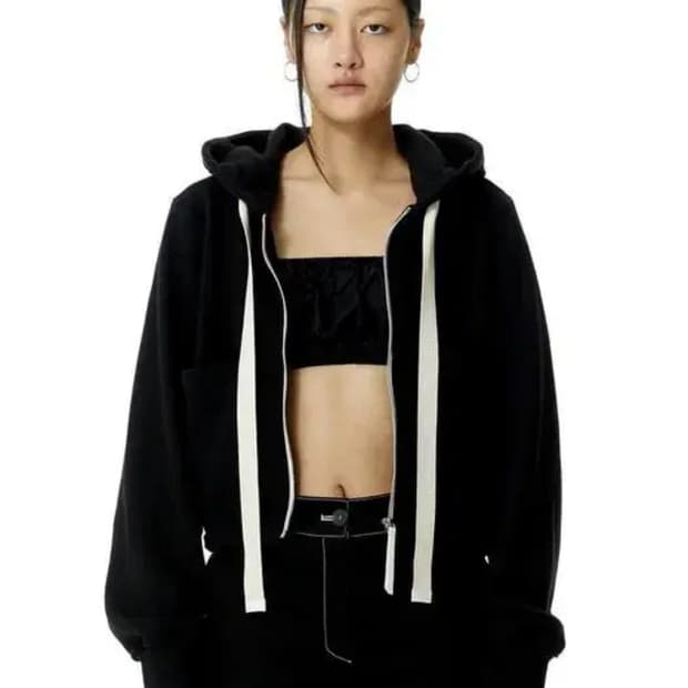 KIJUN 크롭 집업 후디 crop zip up hoodie