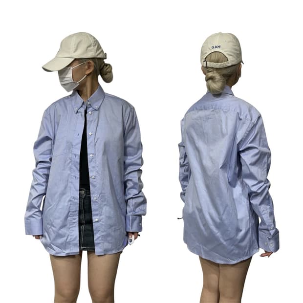 코치 블루 오버핏 셔츠 M