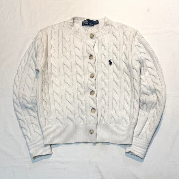 폴로 랄프로렌 꽈배기 케이블 니트 아이보리