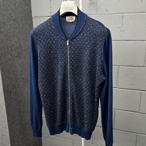 에르메스 H 멀티로고 캐시미어 니트 집업 L